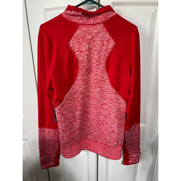 Zella Womens Red Blaze Slim Fit Performance 1/4 Zip Pullover Activewear Top XL - Picture 2 of 10
